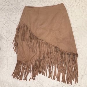 Stella Laguna Beach Suede Fringe Skirt